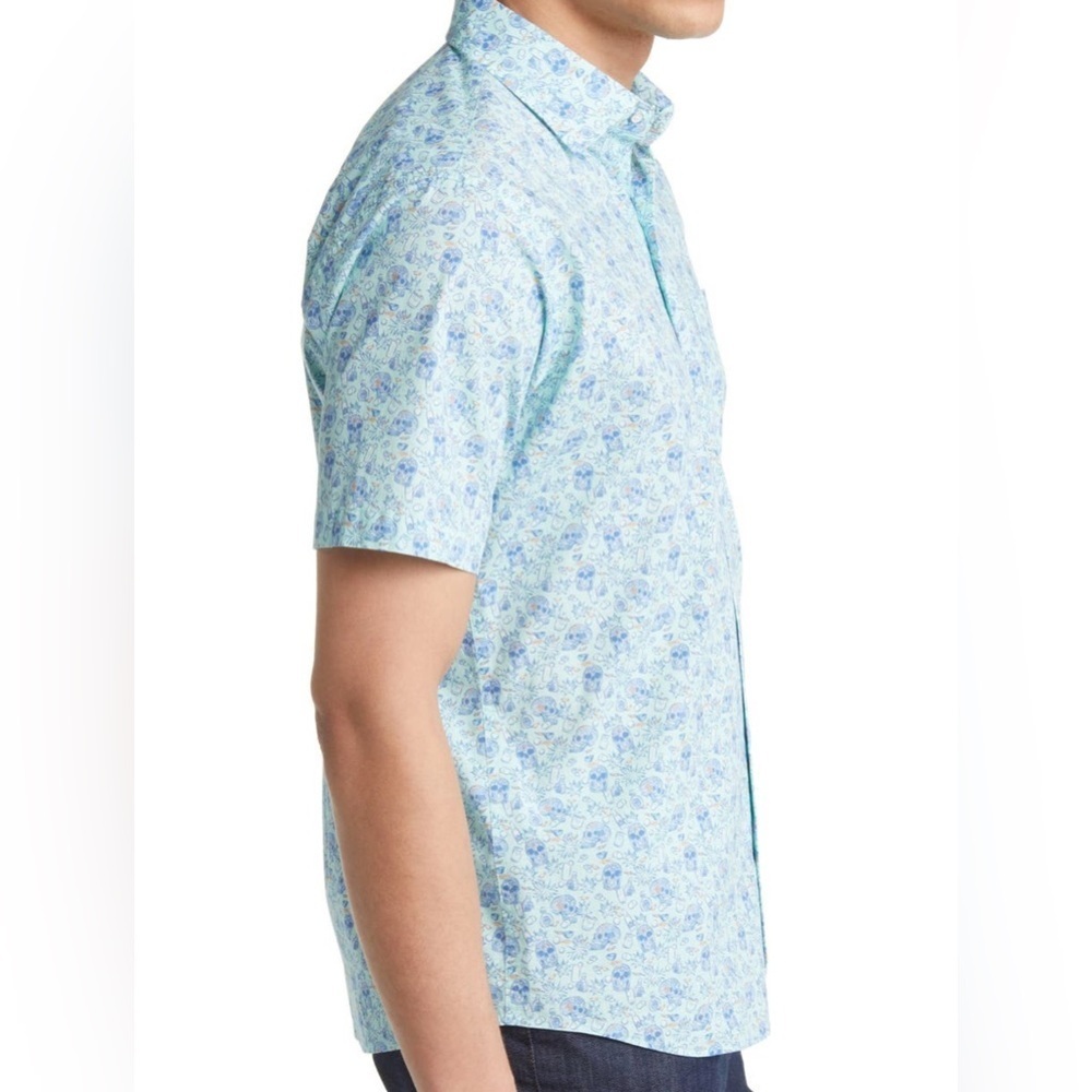 Peter Millar Cowboy Cantina Skulls & Tequila Men’s SS Stretch Shirt size Medium - Picture 10 of 14